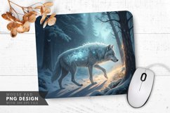 Mystical Wolf in Eternal Snow Mouse Pad PNG Design Product Image 1