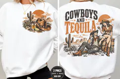 Cowboys Tequila Front Back Shirt PNG, Western Cowboy Front B Product Image 2