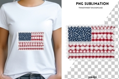 USA flag patchwork png design for T-shirts Product Image 1