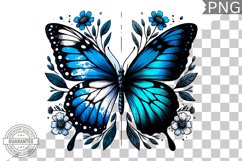Floral Butterfly Sublimation - Clipart PNG Design Product Image 1