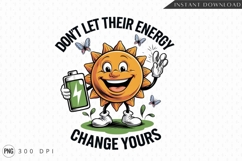 Positive Energy Mascot Cartoon Illustration Sublimation Png Product Image 1