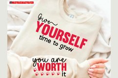 give yourself time to grow Valentine Sleeve SVG Product Image 1