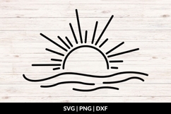 Sun And Waves Doodle SVG Product Image 1