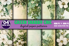 Green Shabby Chic Junk Journal PNG Product Image 1