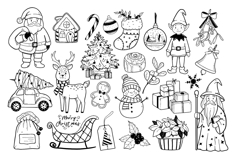 Hand drawn whimsical Christmas PNG, SVG Product Image 5