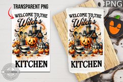 Halloween Witch Kitchen Towel Sublimation, Kitchen Towel Product Image 1