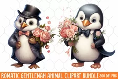 Romantic Gentleman Animal clipart, Watercolor Clipart Product Image 1