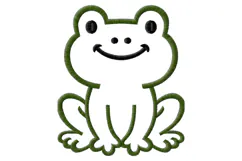 Cute Frog Outline Embroidery Design Product Image 2