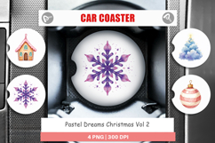 Pastel Dreams Christmas Car Coaster Product Image 1