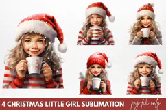 Christmas Little Girl Sublimation PNG Product Image 1