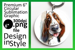 Funny Dog Circle Lover Sublimation Keychain PNG Product Image 1