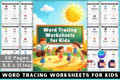 Word Tracing Worksheets for Kids Product Image 1