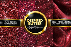 deep red glitter Digital Papers - 04 variations Product Image 1