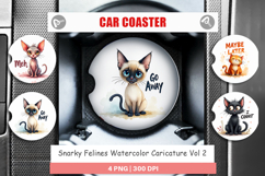 Snarky Felines Car Coaster Product Image 1