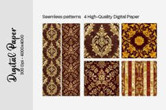 Burgundy Digital Papers | Floral Digital paper Product Image 1