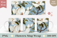 Flowers Mug Wrap Sublimation, Flowers Coffee Mug PNG Product Image 1