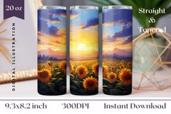 Sunflowers Field Sublimation Design, Sunflowers Tumbler Wrap Product Image 1