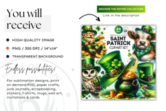 St Patrick&#039;s Day Clipart, Saint patrick PNG sublimation Product Image 2