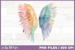 8 Watercolor Angel Wings Sublimation Clipart PNG Product Image 6