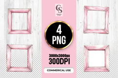 Pink Wooden Frame Clipart Sublimation PNG Product Image 1