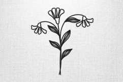Elegant Three Bloom Line Art Embroidery Design Product Image 1