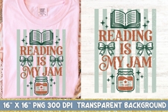 Reading Is My Jam Png, Book Lover Sublimation Png. Product Image 1