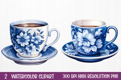 Blue Christmas Watercolor Clipart Sublimation Product Image 2