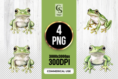 Cute Baby Frog Watercolor Clipart Sublimation PNG Product Image 1