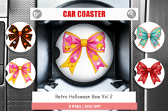 Car Coaster Retro Halloween Bows Product Image 1