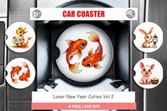 Lunar New Year Cuties 2026 Car Coaster Product Image 1