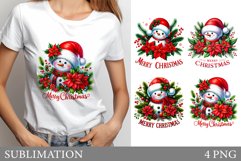 Cute Snowman Sublimation. Snowman T-Shirt Sublimation Product Image 1