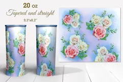 Tumbler Sublimation Design Flowers / Watercolor Roses / PNG Product Image 2
