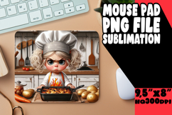 Whimsical Mouse Pad Design PNG, Girl Grumpy Product Image 1