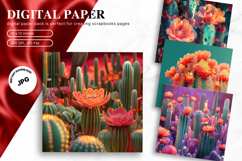 Cactus Succulent Background Wallpaper Wallart Watercolor Product Image 1