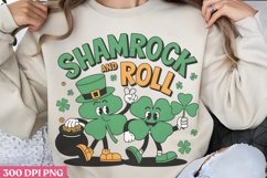 Shamrock and Roll PNG, Groovy ST Patricks Sublimation PNG Product Image 2