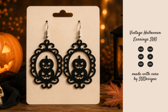 Vintage Halloween Earrings SVG - Laser Cut Spooky SVG Product Image 1