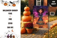 3D Halloween Witch Garden Flag, Happy Halloween Print Product Image 1