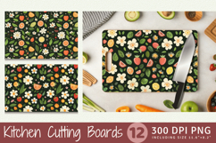 Spring Floral Fruits Cutting Boards sublimation Designs Product Image 1