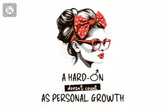 Girl in Messy Hair Bun sublimation design Product Image 2
