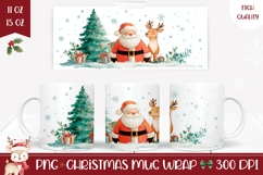 Cartoon Santa Claus Mug Design, Cute Christmas Mug Template Product Image 1