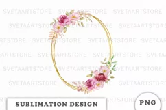 Watercolor Autumn Gold frame png Product Image 1