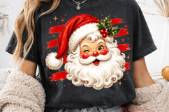 Vintage Santa PNG, Retro Christmas Santa Sublimation, Winkin Product Image 2