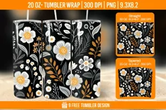 Flowers Tumbler Wrap Designs, Sublimation Wrap Product Image 1