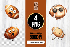 Cute Cartoon Football Characters Illustration Clipart PNG Product Image 1