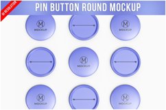 Pin Button Round Mockup - Top View Product Image 1