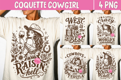 Western Cowgirl PNG, Coquette Country Girl Sublimation Product Image 1