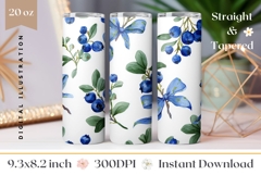 Blueberry Tumbler Wrap, Berries Tumbler, Berries PNG Product Image 1