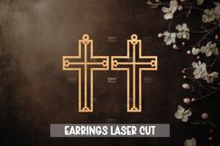 24 Cross Earrings Laser Cut SVG I Christian Cross Earrings Product Image 2