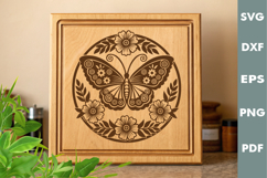 Floral Design, Butterfly SVG, Laser Cutting board SVG Product Image 2