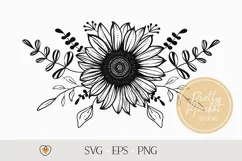 Sunflower svg, floral swag svg, wildflower svg Product Image 1